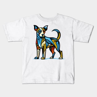 Pop art dog illustration. cubism illustration of a dog Kids T-Shirt